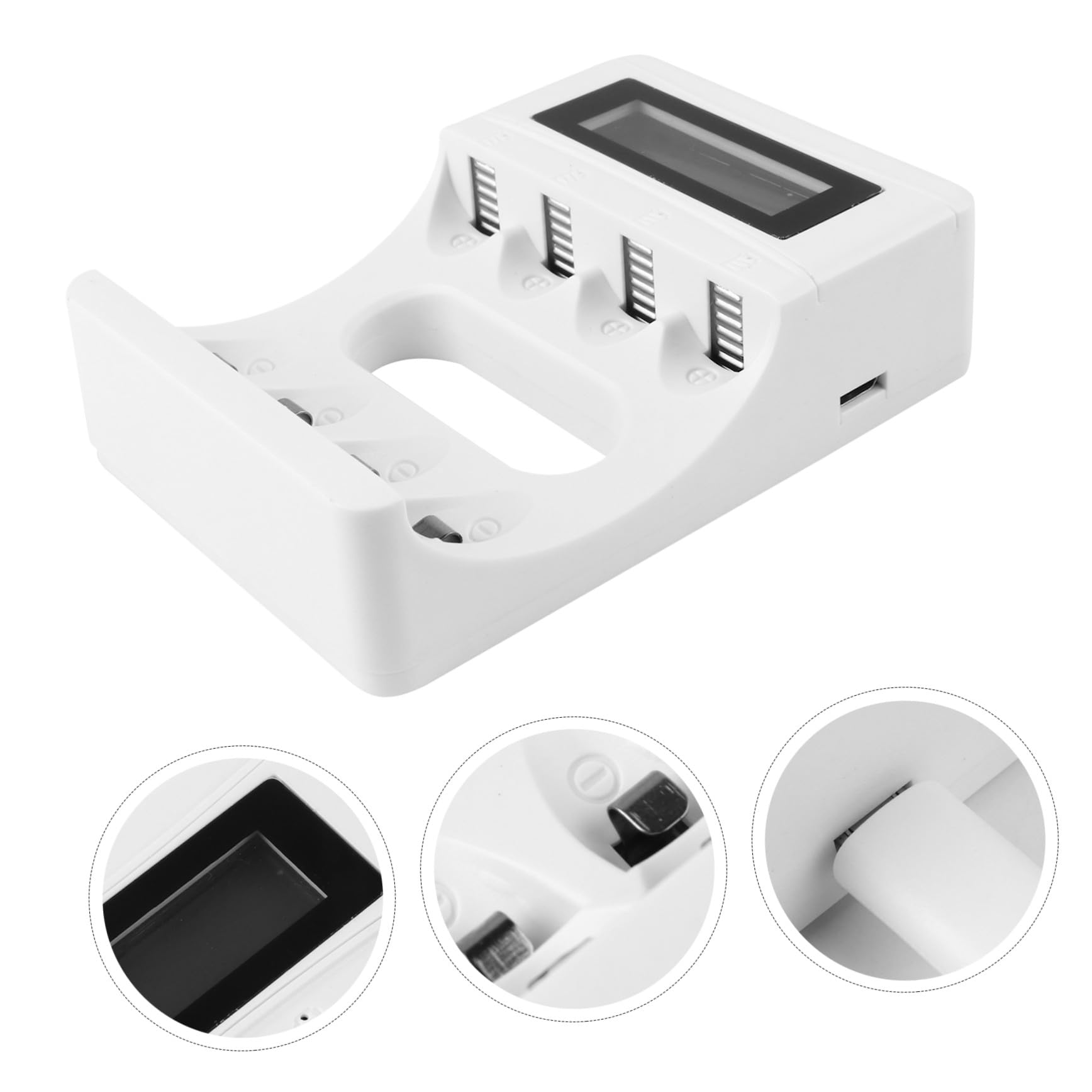 OSALADI 3pezzi Caricatore Usb Lcd Slot Per Batterie Ricaricabili Aa e Aaa Controllo Della Temperatura e Della Tensione Modalità Carica Per Massimizzare La Capacità Delle Batterie