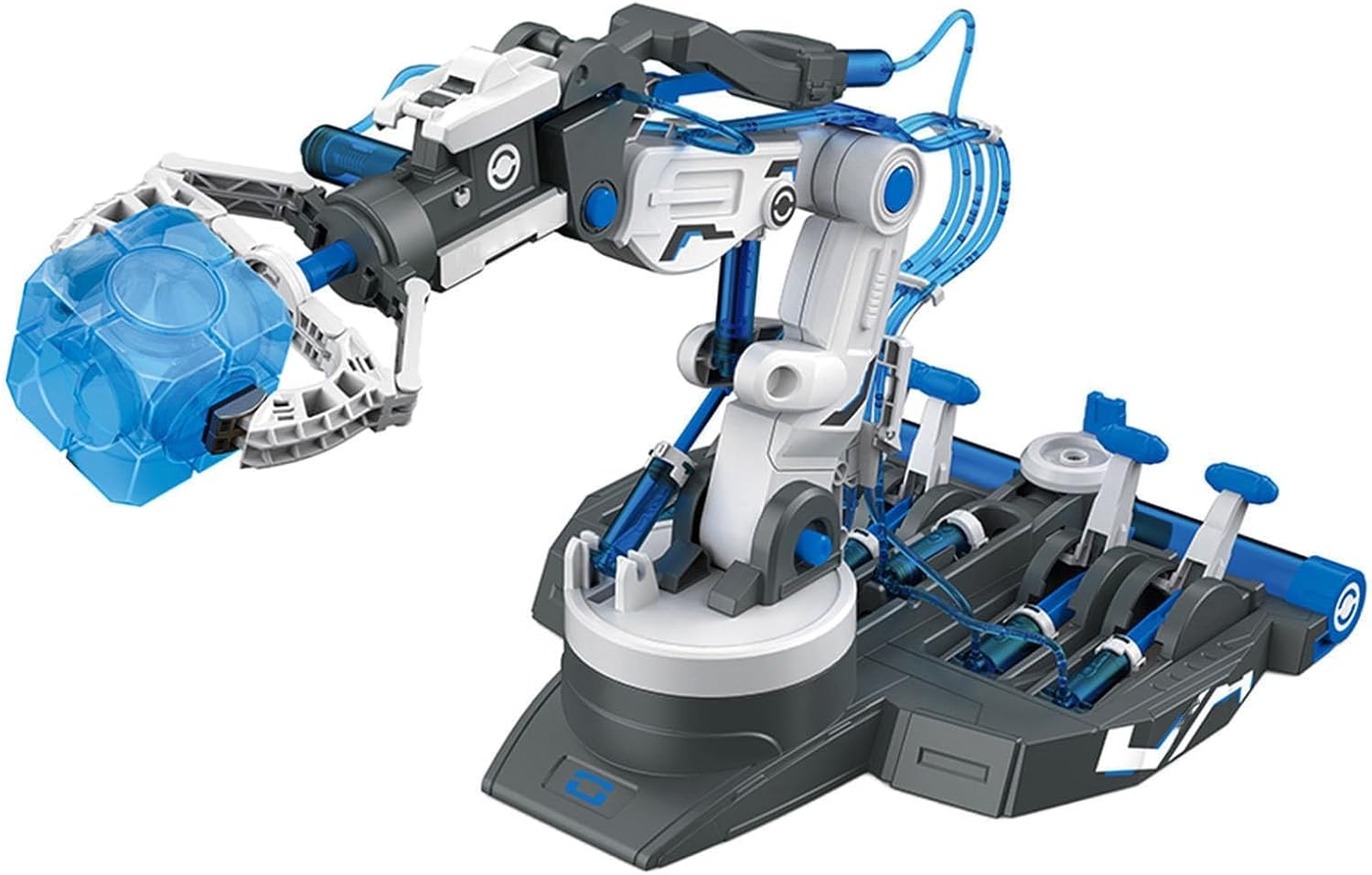 Hydraulic Robot Arm Kit STEM Building Projects Toy Science Kits 3 in 1 Children Hydraulic Mechanical Arm Toy Scientific Experiment for Kids Over 8 Years[Blue]