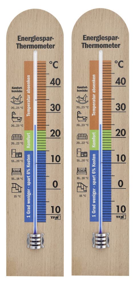 TFA Dostmann Termometr energooszczędny, 12.1055.05, termometr wewnętrzny, z energooszczędnymi wskazówkami, zakres komfortu, monitorowanie temperatury, buk (2)