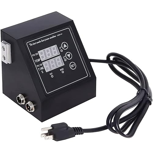 FelRelWel Heat Press Control Box,Replacement Parts for 15x15 K Type Heat Press,Thermal Transfer Temperature Time Dual Display Controller Machine,Heat Press Control Box for T Shirts、Short、Mug、Cup,1400W