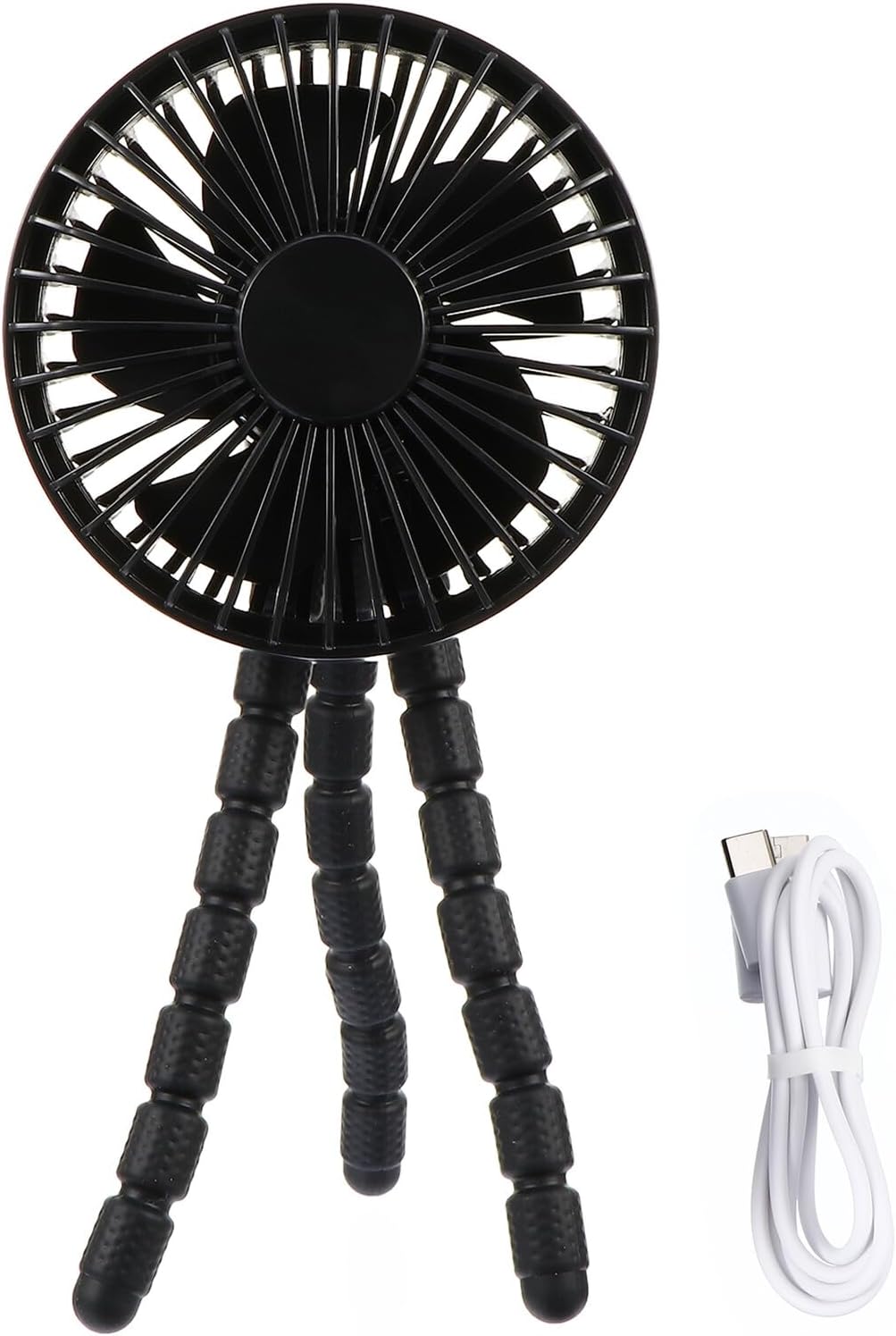 Portable Stroller Fan for Babies with Rechargeable Battery, Flexible Tripod Mini Clip-on Fan, Multi-function Portable Air Cooler for Outdoor and Travel Use