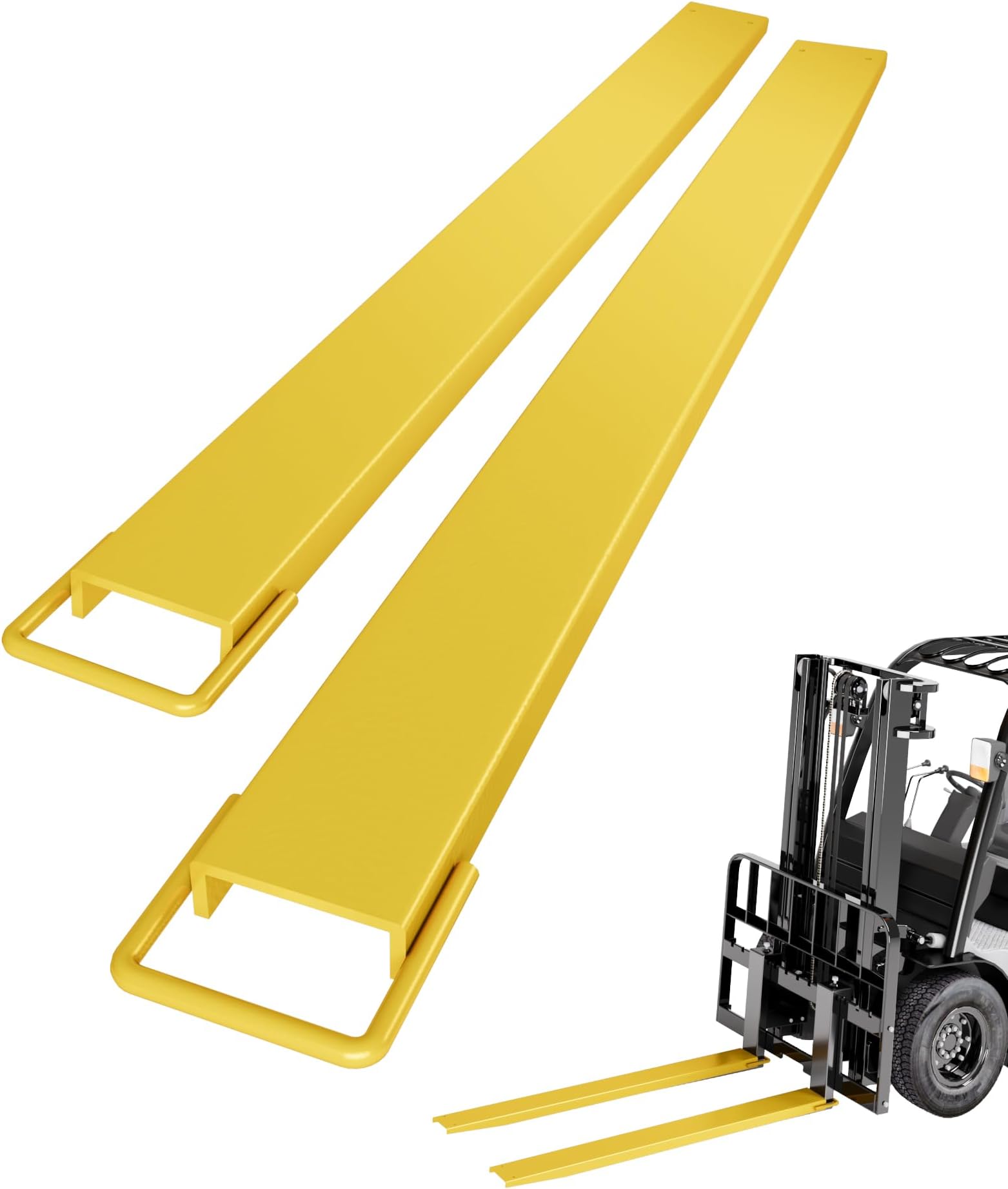 KYBOLT Pallet Fork Extension, [4.5" Width 72" Length] [4600 LBS Max] Heavy Duty Steel Pallet Extensions for Forklift Truck- Yellow