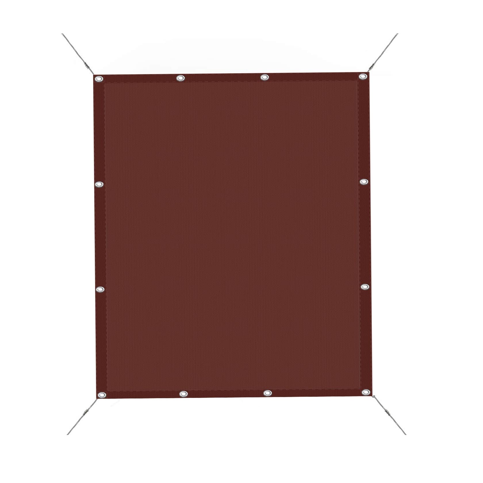 Waterproof Garden Sun Shade Sail Canopy 5 x 5 m(16.4 x 16.4ft) Tear-resistant Weatherproof Sun Shade Sail Rectangle Canopy with mounting ropes for Outdoor Patio Party, Red Wine — image 1