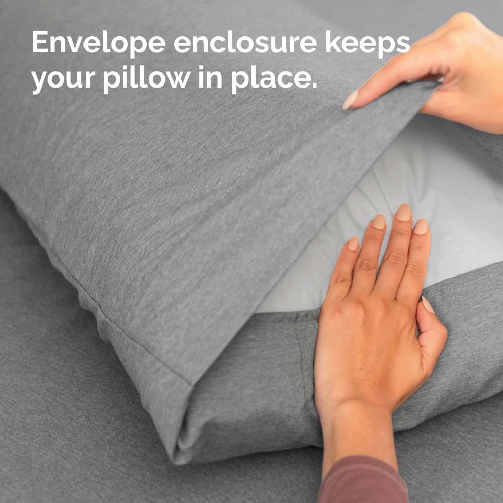 Juego de 4 fundas de almohada tamaño King, fundas de almohada ultrasuaves de calidad de hotel, cómodas, acogedoras y sin arrugas, resistentes al encogimiento y a la decoloración, protectores de