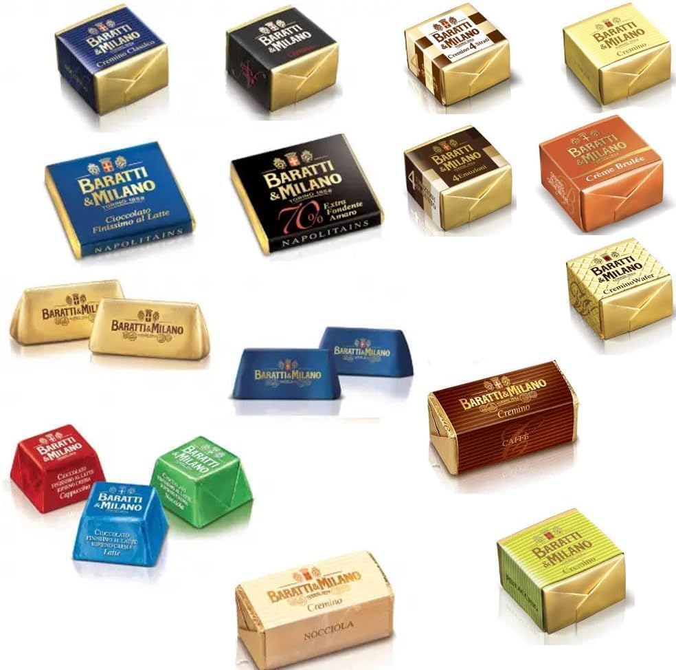 Assortimento di Cioccolatini 500g, Cremini Assortiti, Latte, Extrafondenti, Pistacchio, Napolitains, Gianduiotti e Praline