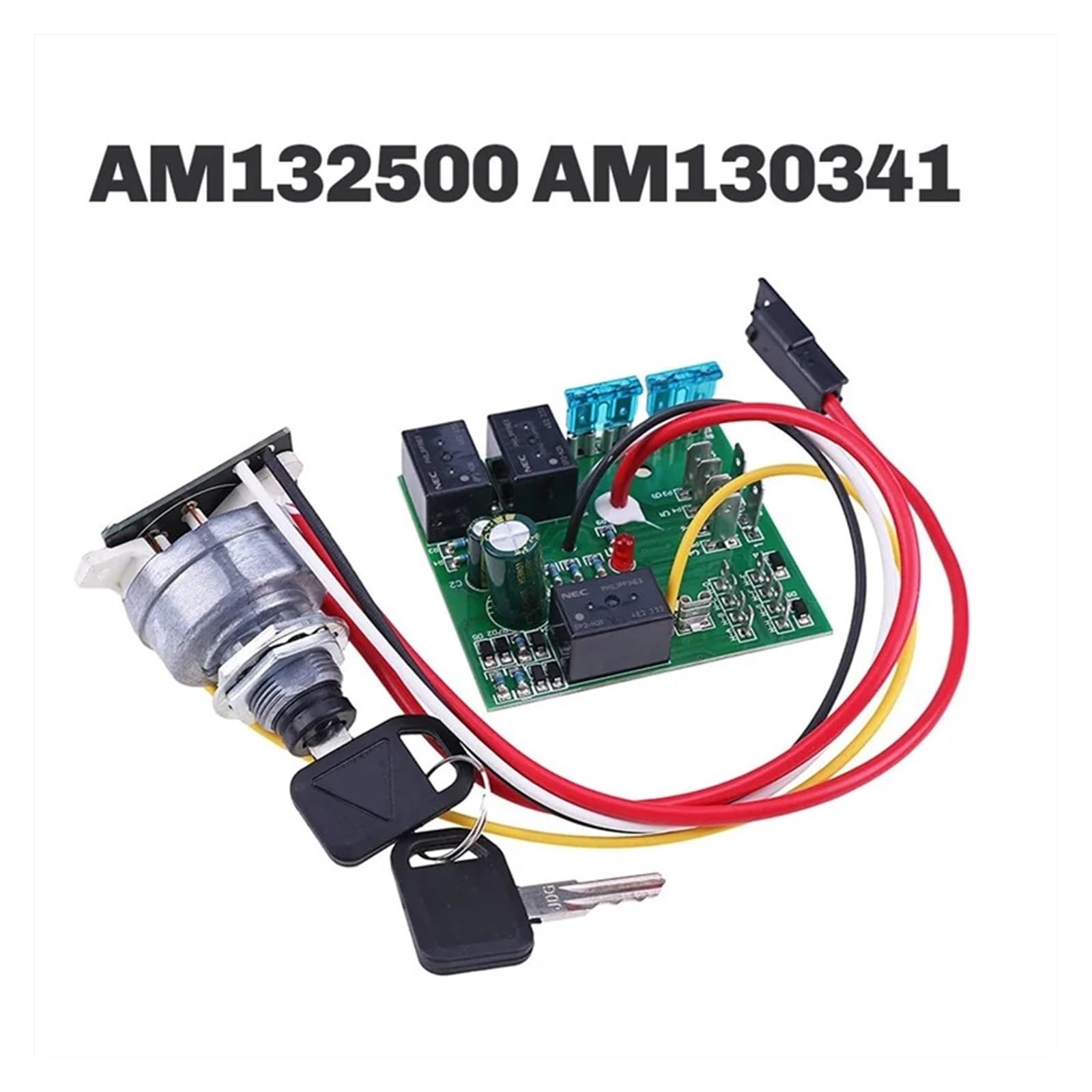 Interruptor de Encendido para Tractores John Deere X495, X575, X585 y X595 números de Pieza AM132500 y AM130341. Reemplazo del módulo del Interruptor de Encendido.