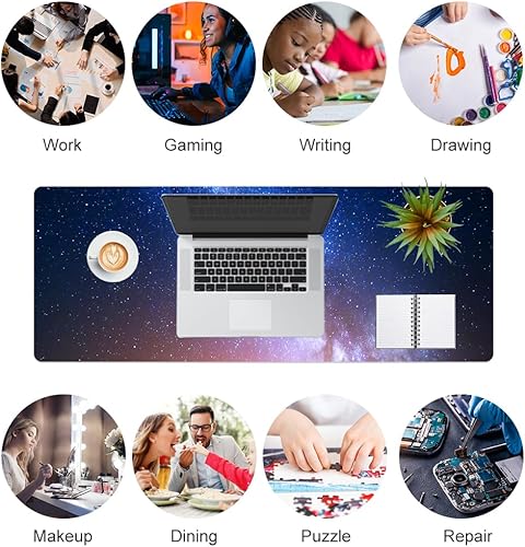 Miniatura 7 de QIYI - Alfombrilla grande para mouse y computadora, protector de piel sintética impermeable para escritorios, accesorios para escritura para