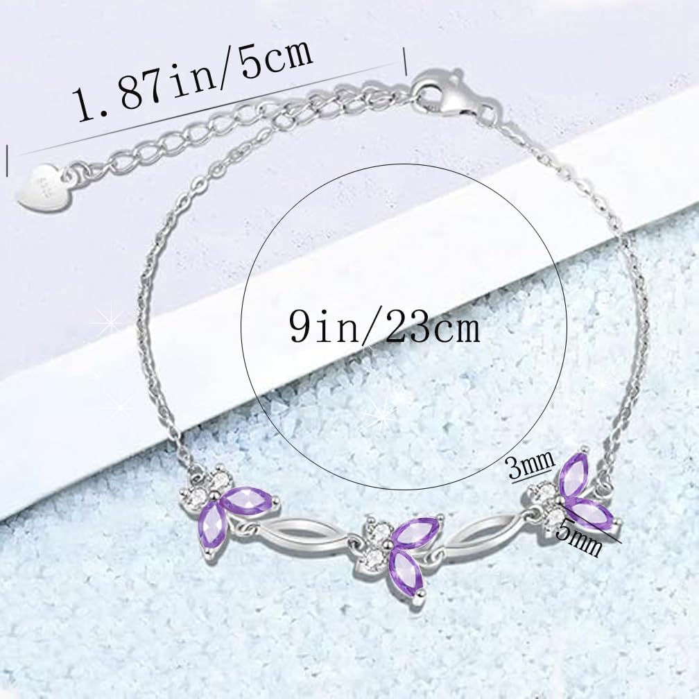 Sterling Silver Butterfly Ankle Bracelet, Endless Love Symbol Anklet, Classic Design Women's Jewelry, Christmas Holiday Birthday Gifts - Image 5