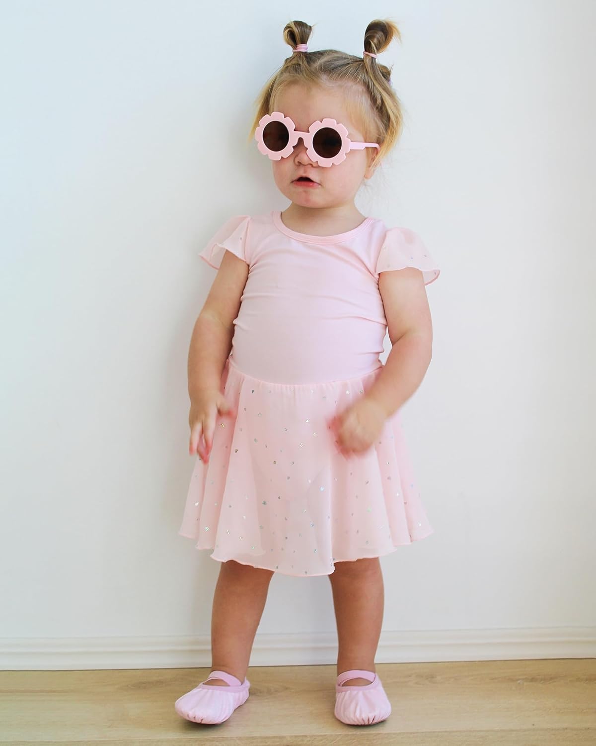 Stelle Ballet Leotards for Girls Dance Leotard with Skirt Toddler Pink Ballet Outfit Ruffle Sleeve Kids Dance Dress - Image 6