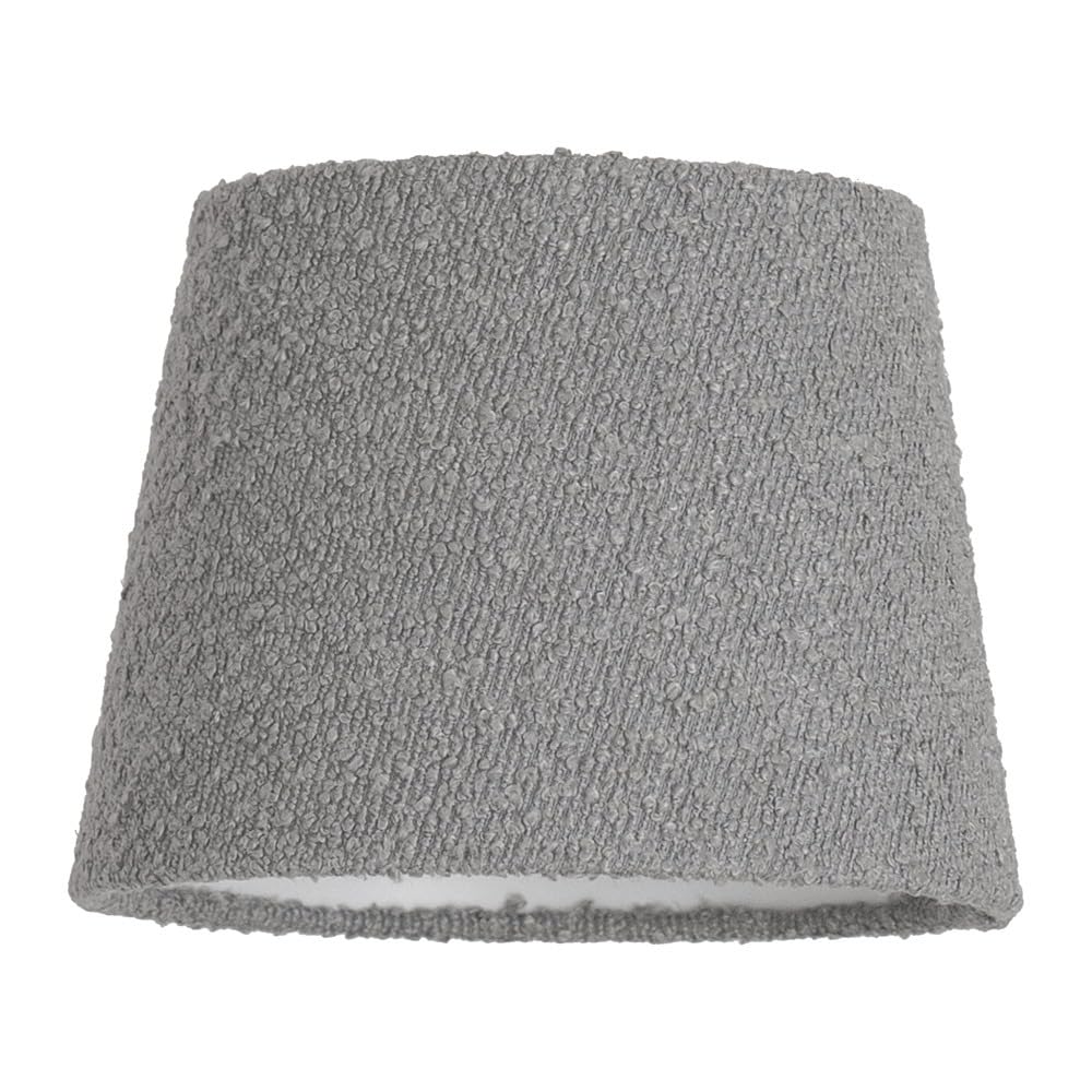 ValueLights | Rory Grey Boucle Fabric Taper Easy Fit Ceiling Table Floor Lamp Shade with Bulb | Floor Lamps, Home Décor & Improvement Essential | Light Bulb Included | 220mm Shade Width