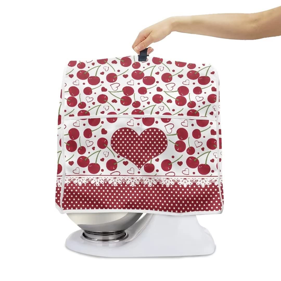 Hechitok Cherry Kitchen Aid Mixer Cover Stand Mixer Cover Compatible 4.5-5 Quart(14.9