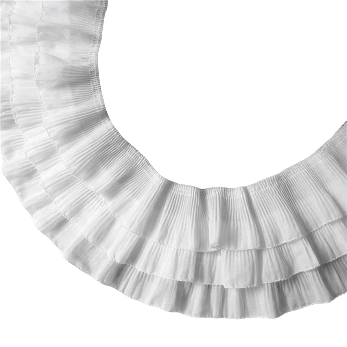 Cinta de encaje blanco de 12 cm y 1 yarda, encaje plisado de 3 capas para coser vestidos