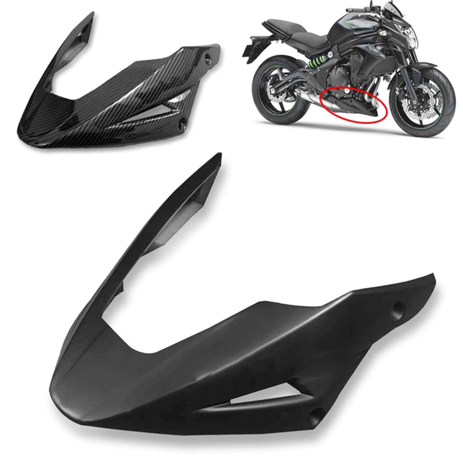 Pasuje do Kawasaki ER6N ER 6N 2012 2013 2014 2015 2016 Dolna osłona silnika Spoiler osłony podwozia Zestaw nadwozia Okna Boczne Spojler Skrzydło dachowy