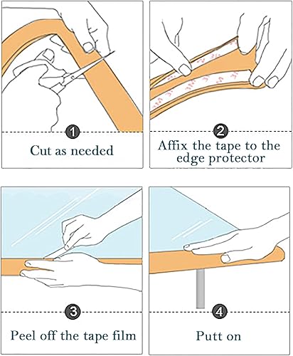 Miniatura 7 de Protectores de bordes para muebles a prueba de niños (13.1 ft), protectores de espuma en forma de U de 0.8 pulgadas de grosor para esquinas