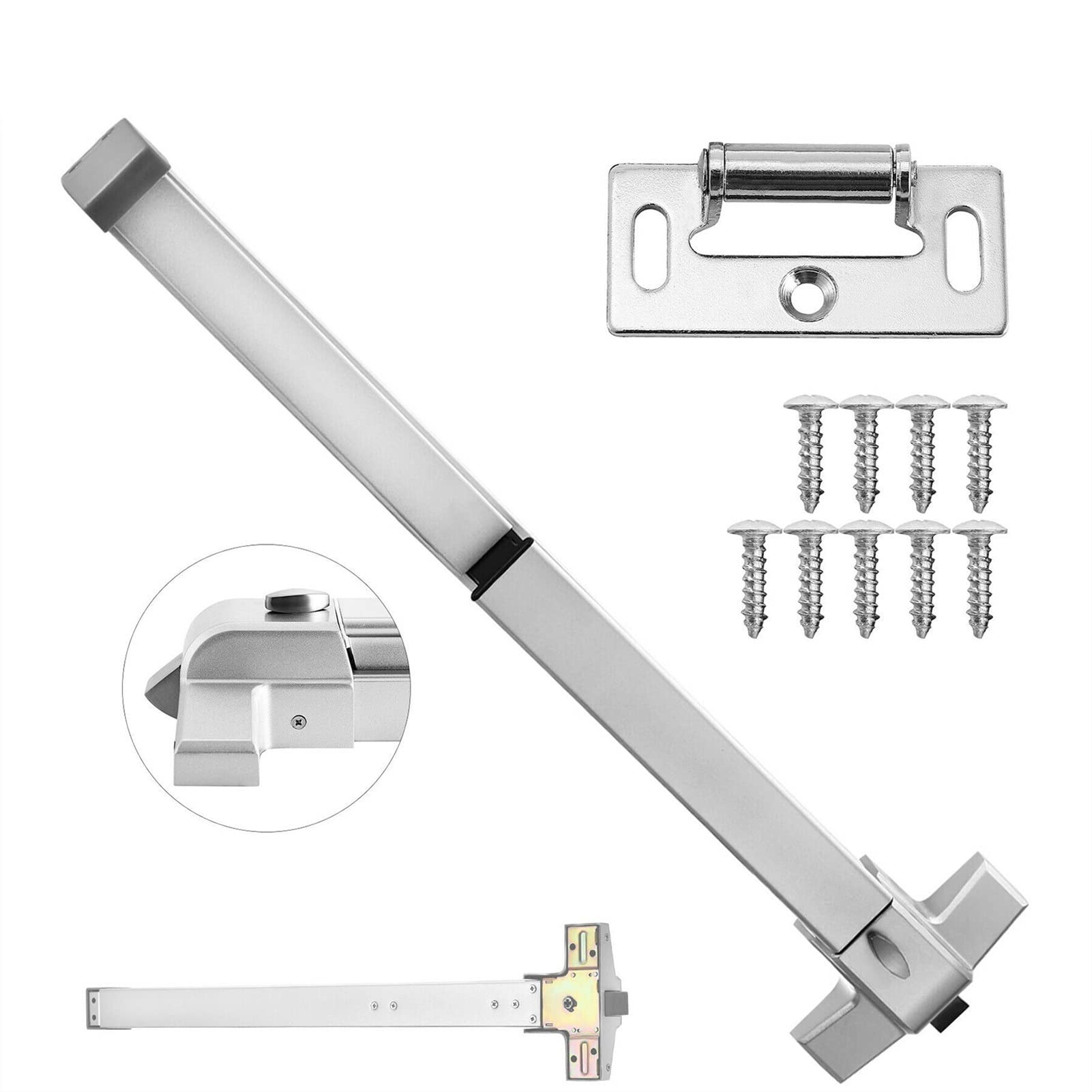 M5RU Heavy Machinery Door Push Bar Panic Exit Device Lock with Exterior  Lever Commercial Emergency Exit Bar Panic Exit Device with Door Knob - -  Amazon.com