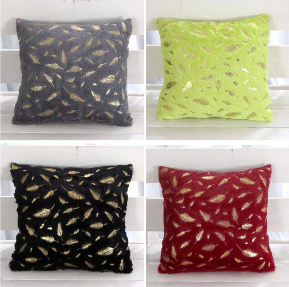 Juego de 4 fundas de almohada de lujo en piel sintética suave de 45x45 cm para sofá