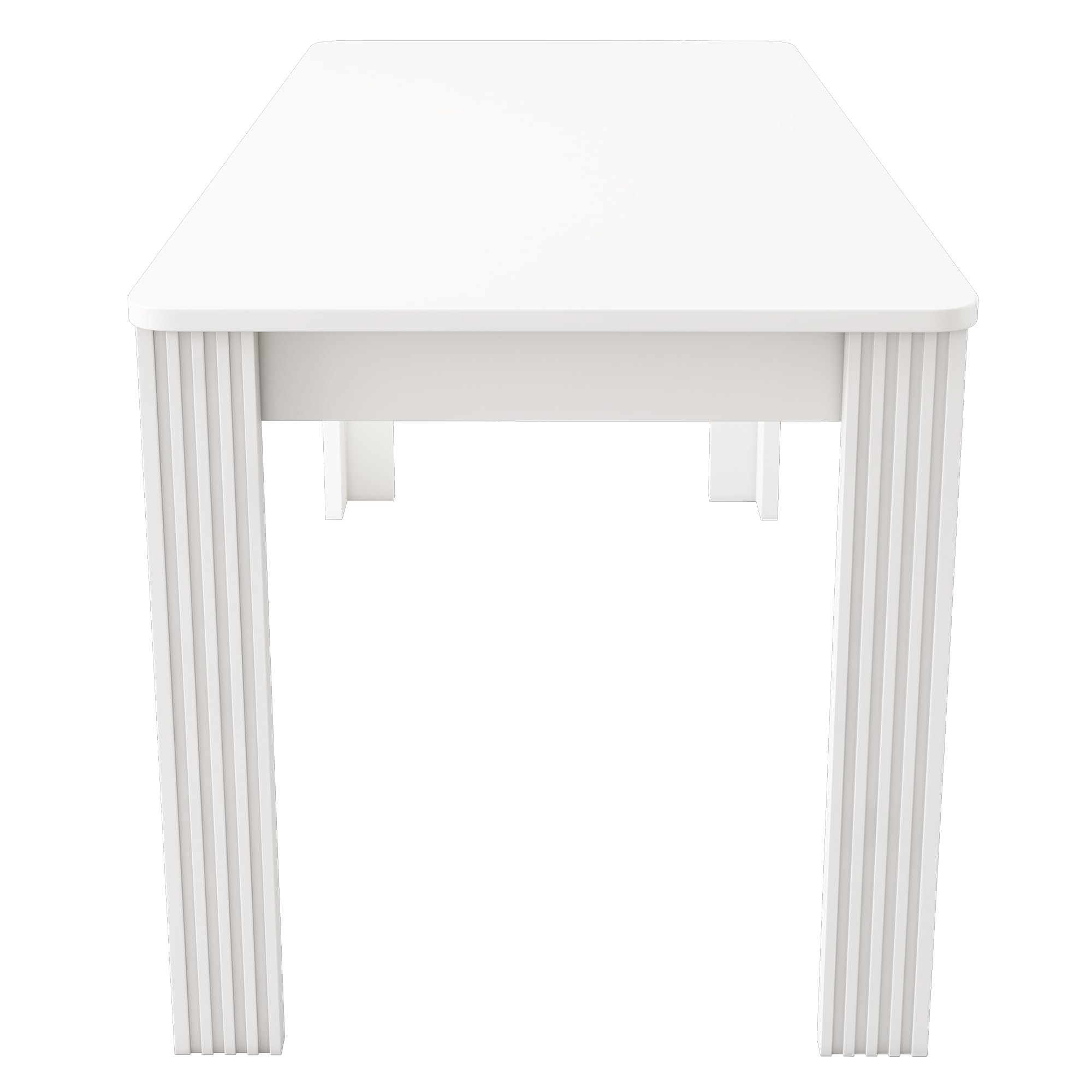Merax Rechteckiger Esstisch für 4-6 Personen, Eichenholztisch Küchentisch Esszimmertisch für Restaurant, Wohnzimmer, Küche,Wohnzimmer, Weiß/117 * 68 * 75cm