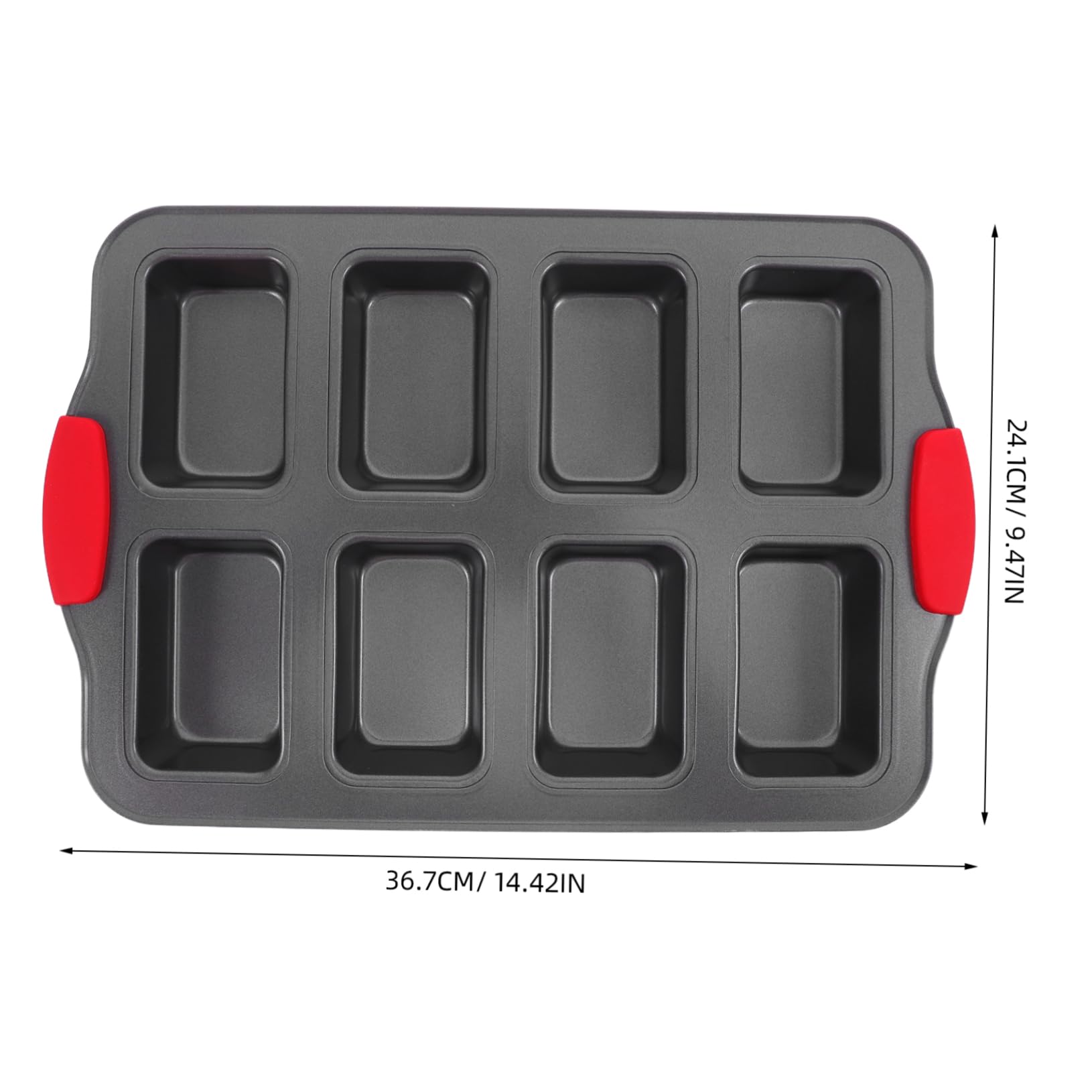 Zerodeko Molde Rectangular para Cupcakes de 8 Cavidades de Acero Inoxidable con Revestimiento Antiadherente, con Mangos Resistentes al Calor para Hornear Pasteles en Casa