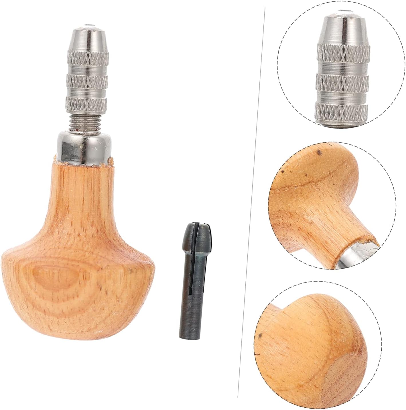 3sets Wooden Handle Pin Vise and Chuck Jewelry and Watchmaking Repair Wire Holder Tools for Beads