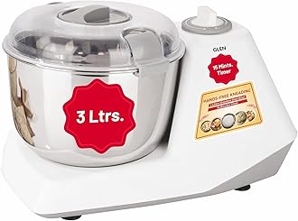 Automatic Electric Atta Maker Machine, 3 Litre, 650W, Dough Kneader, Dough Mixer with Large Stainless Steel Bowl with Lid, Hands-free kneading - White (SA3032DM)