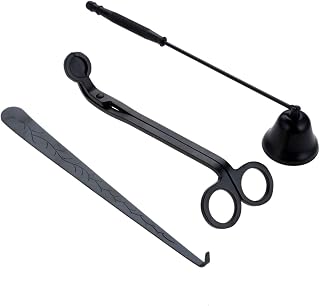 MUXSAM 3 in 1 Candle Tools Candle Accessory Set - Candle Snuffer, Candle Wick Trimmer, Candle Wick Dipper - Candle Cutter Candle Maintenance Kit Gift for Candle Lover(Black)