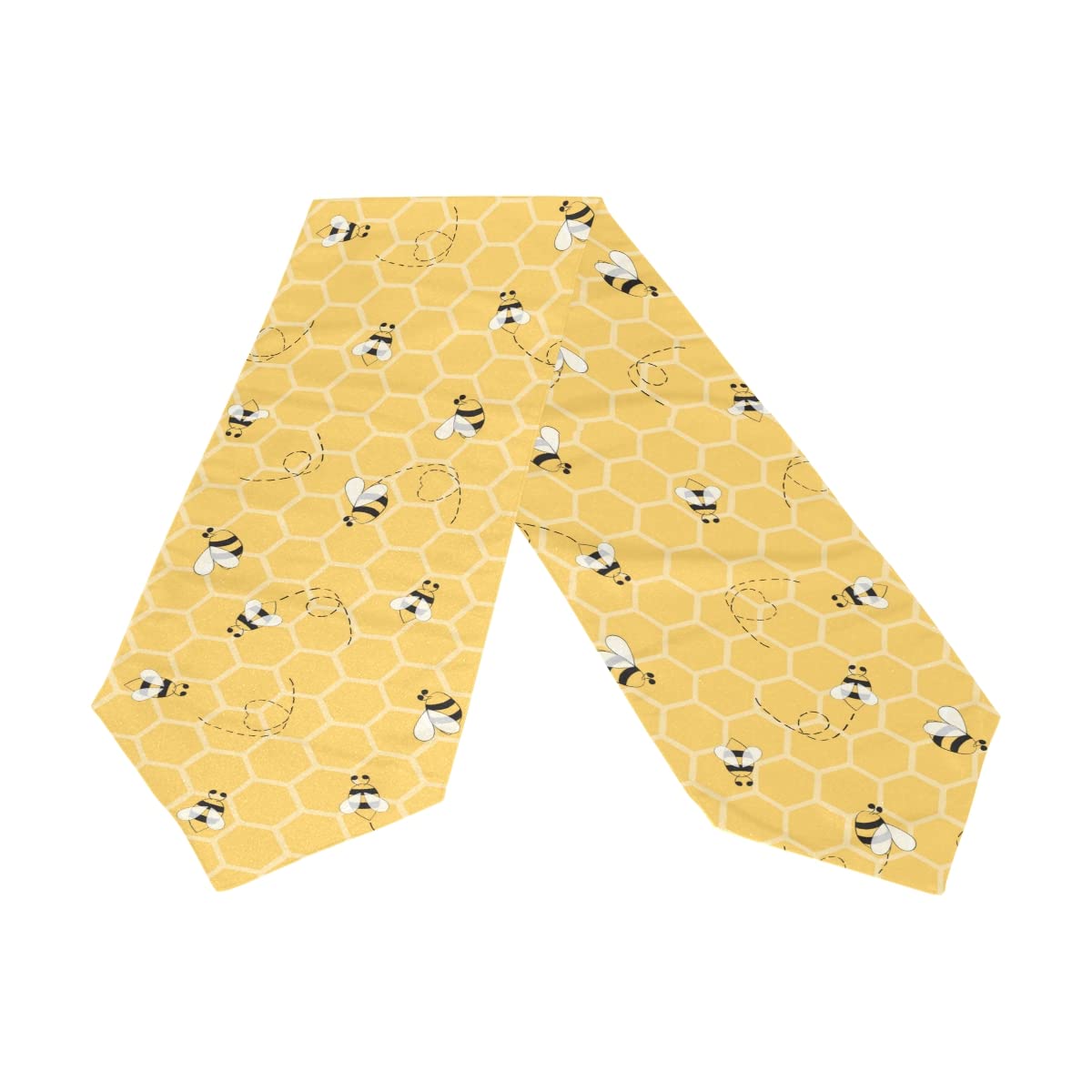TropicalLife Honeycomb Animal Bee Table Runner Heat Resistant for 6 Seater Dining Room, Long Table Linen Mat for Party Furniture Home Kitchen Wedding Banquet Coffee Table Decor