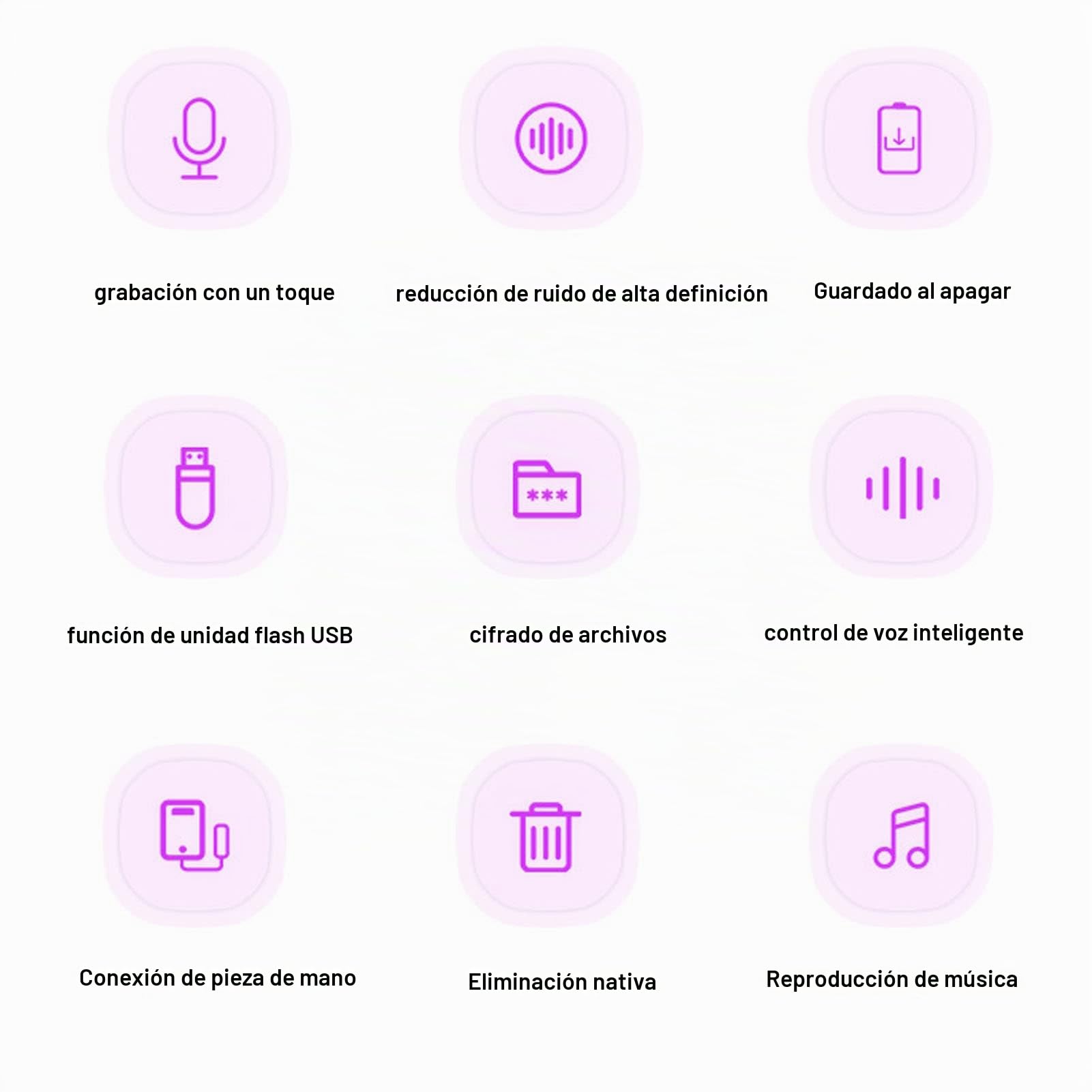 Grabadora Activada por Voz, Grabadora de Audio Digital en Forma de Corazón, Mini Grabadora de Voz con Auriculares, Grabación con un Clic, Eliminación en Línea, Dispositivo de