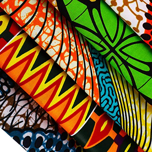 12 Pieces African Fabric Fat Quarters African Ankara Wax Print Fabric, Ankara Print Fabric For Sewing, Face Covering Make, Craft Projects And Patch Work Diy (50 X 40 Cm/ 19.5 X 15.7 Inches) #TOP3