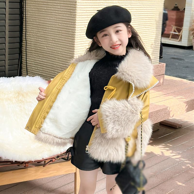 Kids Girls Winter Warm Coats Jacket Clothes Outwear Overcoat Faux Fur Thicken Toddler Girls Coat, Girls Winter Jacket3