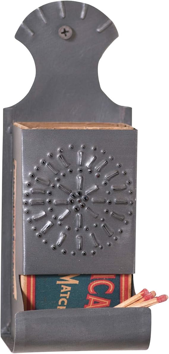 Irvin's Country Tinware Match Box in Antique Tin Home