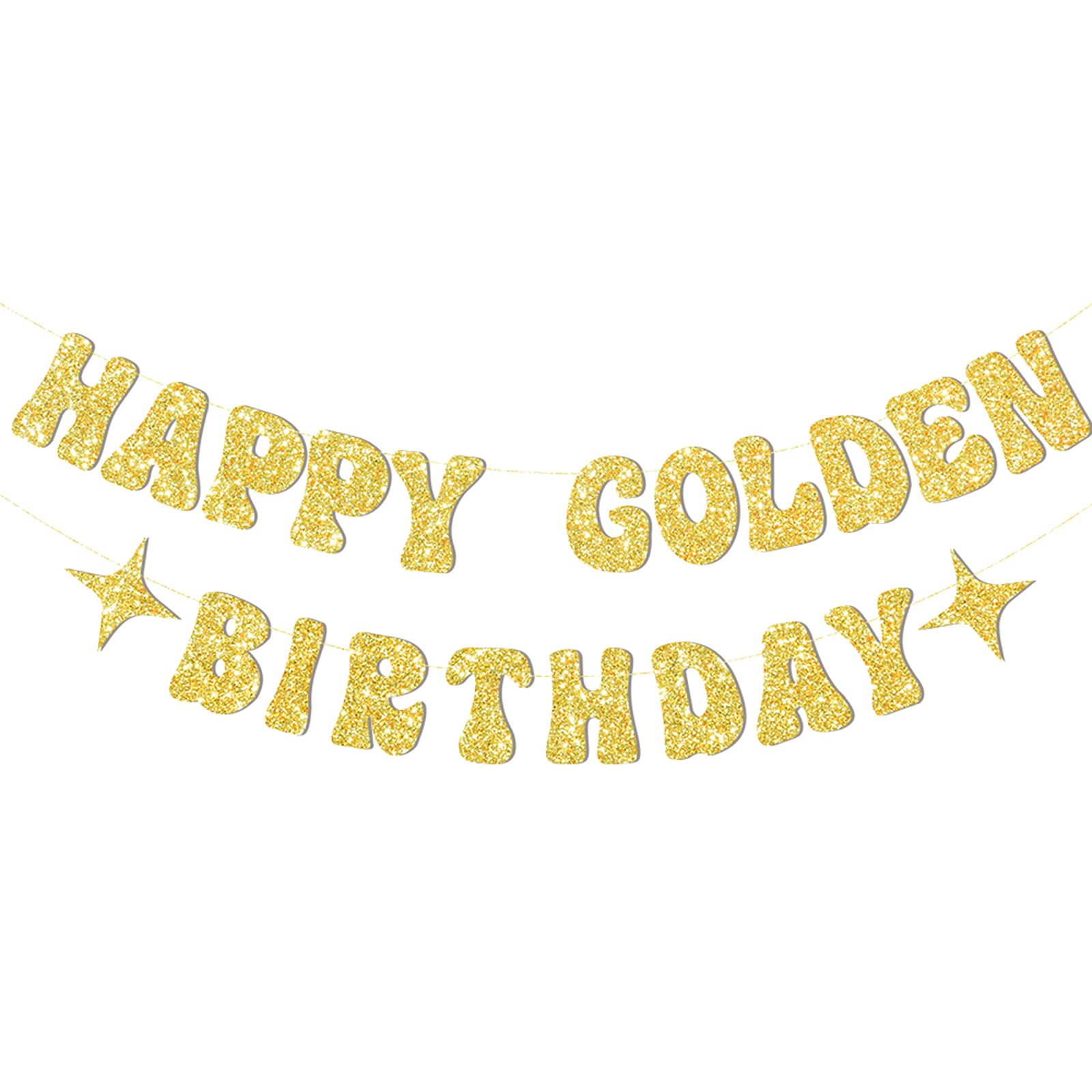 Photo 1 of JNXCYQ Gold Happy Birthday Banner or Happy Birthday Sign for Golden Bday Party Decorations,Golden Girls Bday Decorations-Glitter Gold Happy Birthday Decor for Women Men.