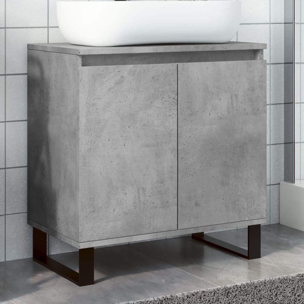 ShGaxin Szafka łazienkowa Drewno inżynieryjne betonowe Szary 58x33x60 cm, Meble łazienkowe, Meble Do Szafki, Szafka Pomocnicza, Szafka mała857219