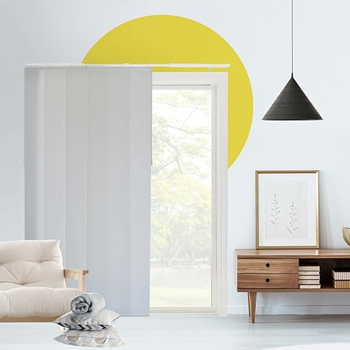 Miniatura 1 de YELLOW BLINDS - Persianas de panel ajustable para puerta corrediza de vidrio, 46-86 pulgadas de ancho x 0-96 pulgadas de alto, persianas verticales