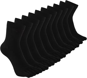 CaiDieNu Mens Toe Socks Cotton Athletic Running Five Finger Crew Socks