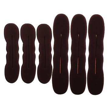 6pcs Hair Dryer Female Hair Bun Maker Messy Bun Maker Hair Bun Former Tool Thin Long Hair Bun Maker Hair Bun Shaper Curler Twist Bun Maker for Women Hairstyle Dark Brown Sponge