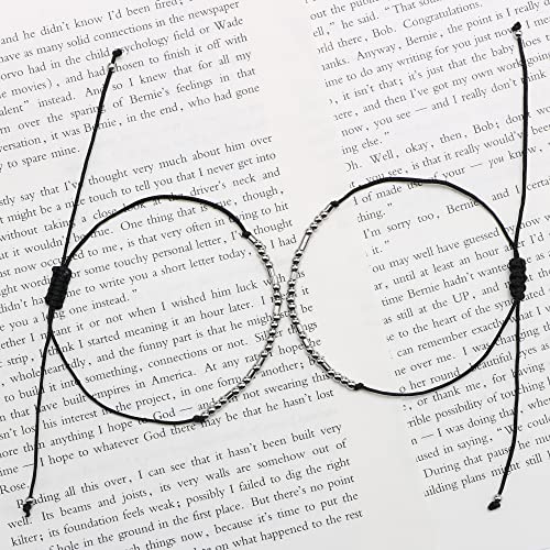 Joycuff Soul Sister Morse Code Bracelets Matching Couple Friendship Relationship Distance Gifts 2 Pcs Pinky Pomise Adjustable Handmade Jewelry For Birthday Christmas #TOP5
