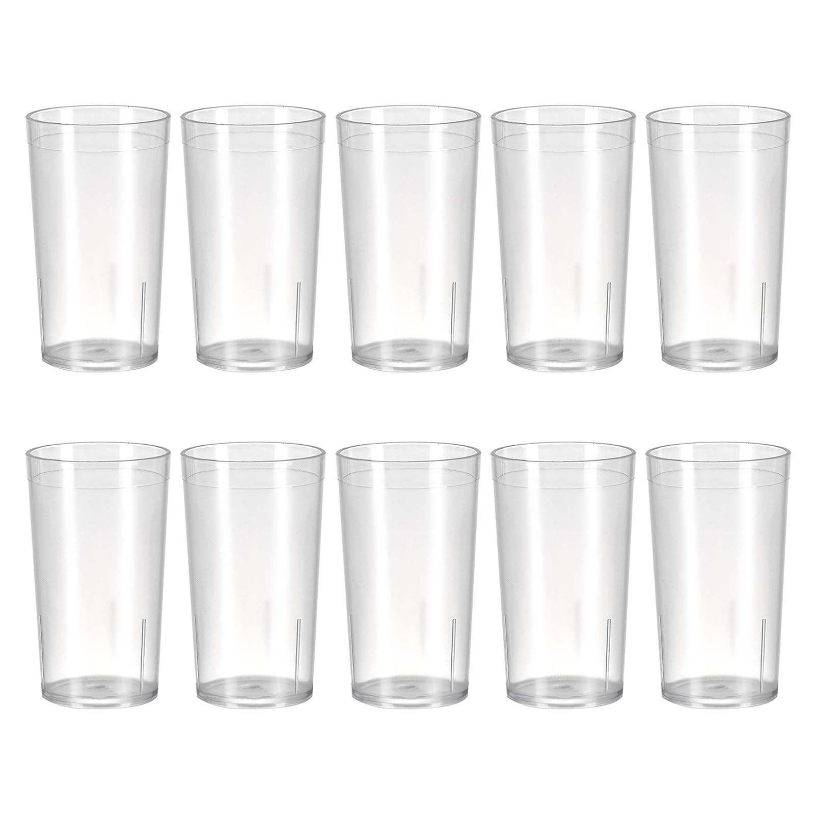 MICFENY Reusable Tumblers Drinking Water Milk Use Stackable Nonslip Suitable for Restaurant and Home Kitchens Pack of 10