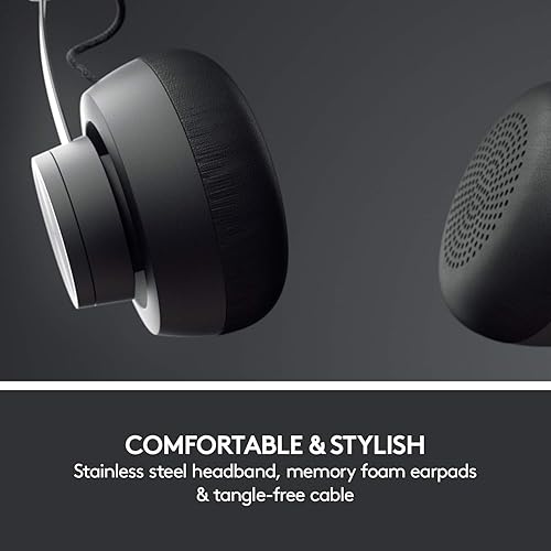Miniatura 5 de Logitech Zone - Auriculares con cancelación de ruido con cable, USB-C con adaptador USB-A, grafito, color negro