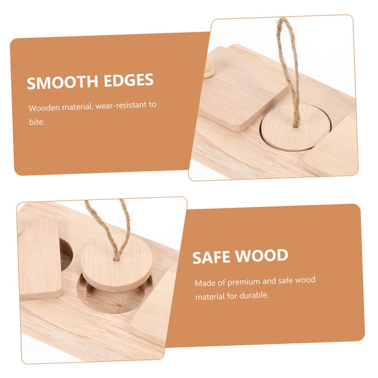 Jouet de Découverte de Nourriture pour Hamster, Lot de 2, Bois