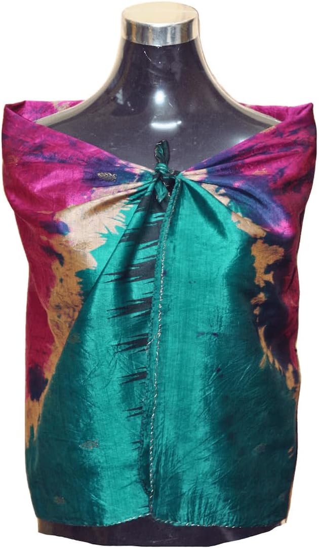 Knitsilk Exquisite Recycled Sari Silk Hand Dyed Scarfes | Sustainable, Cultural, and Stylish Blend | 40" x 40" | Ideal Gift for Her (Pack of 3)