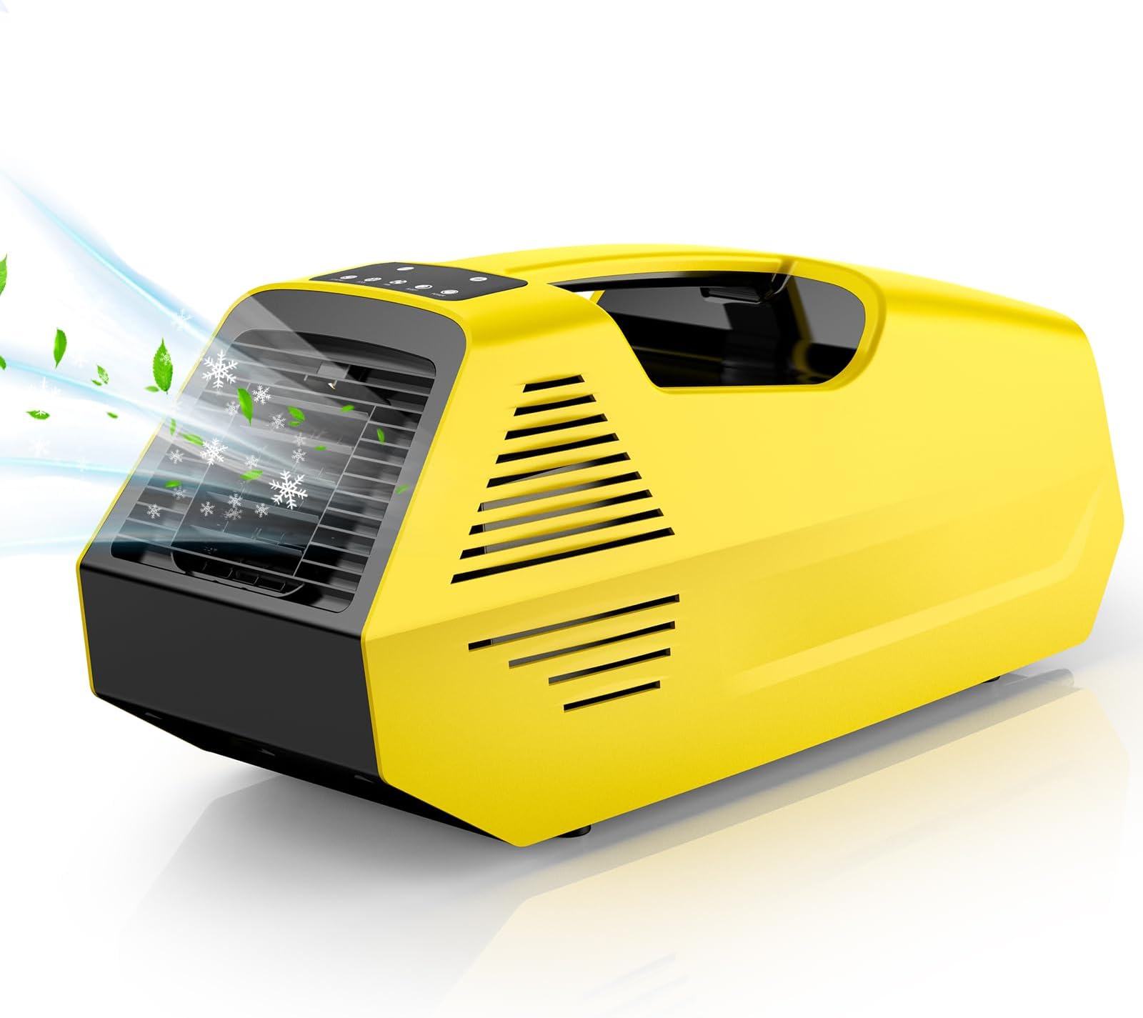 Enjoycool Portable Air Conditioners, 2380BTU Fast Cooling Outdoor Air Conditioner, 240W Low Power Consumption Portable Mini Air Conditioner for Camping Tent, RV, Car, Truck, Van and Fishing-Yellow