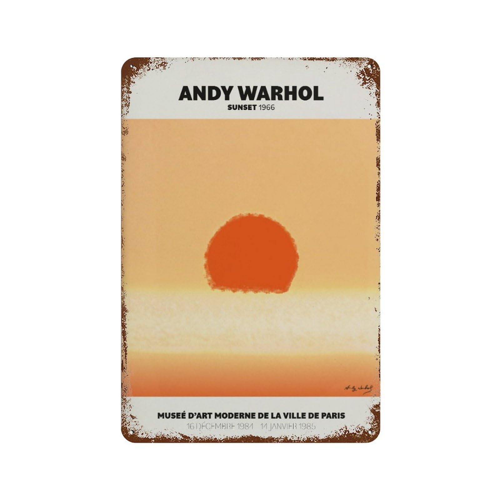 xiaoxiaoshen Andy Warhol Sunset Home Decor, Vintage Wall Decor Art Metal Tin Poster Modern Home Decor Art Home Bar Shop Decorations Vintage Sign 30x20cm
