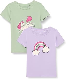 تي شيرت ان ام اف دانو بأكمام قصيرة للبنات الصغار، قطعتين، من نايم ات (عبوة من قطعة واحدة)