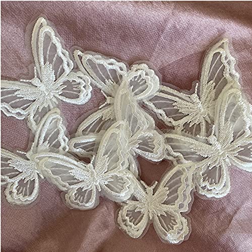 16 Piezas De Adornos De Mariposa En Encaje Organza, Doble Capa, Para Costura En Vestidos, Cabello Y Manualidades