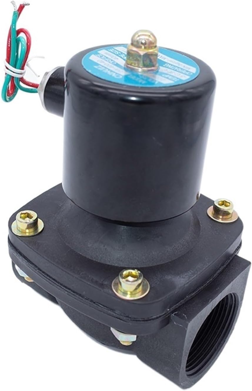 2 Way 2w Series Air Gas Water Solenoid Valve 1-1/2inch 2 Inch 220V AC Normally Close 2W400-40 2W500-50 Large Plastic Valve 1Pcs(Dc12v,1.5 Inch)