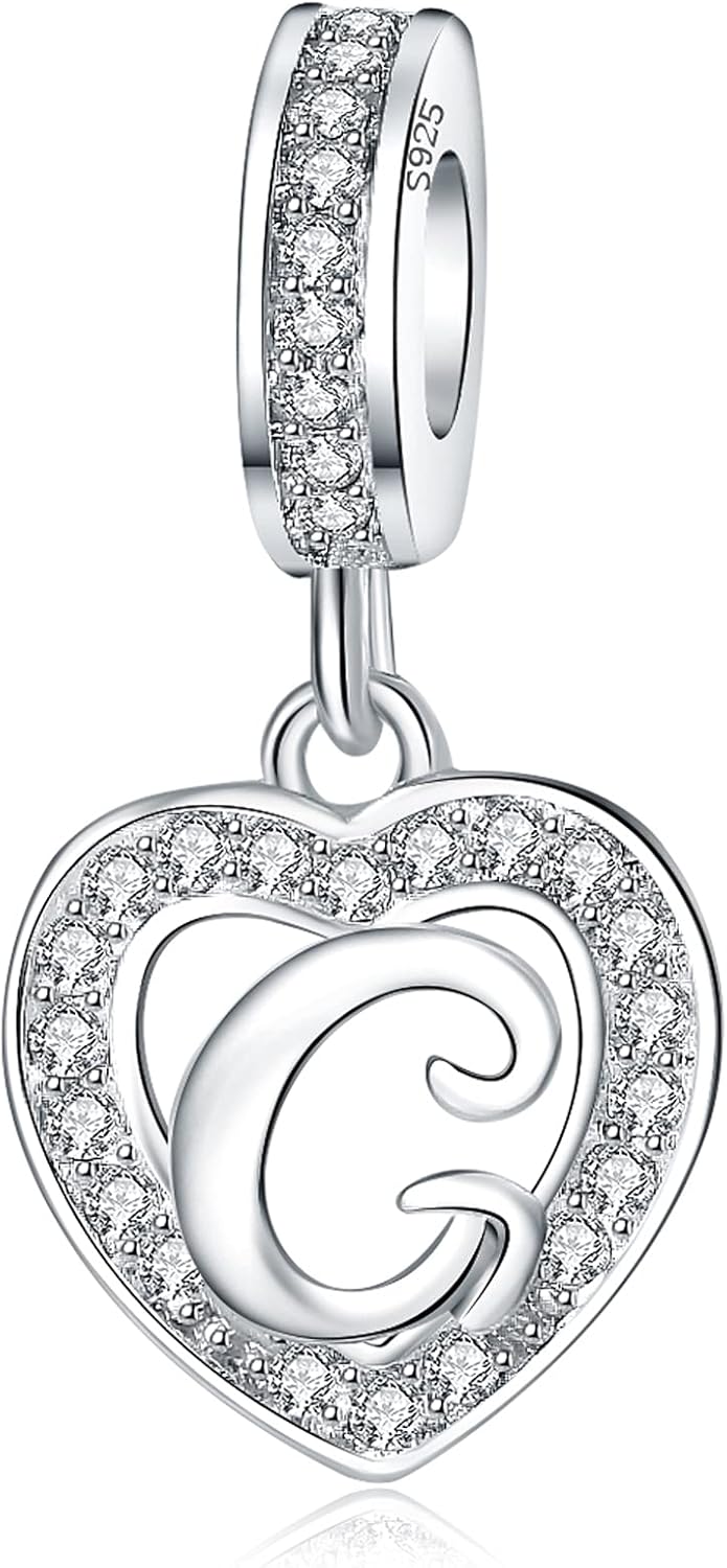 Dijes de plata de ley 925 con letras del alfabeto A Z que se ajustan a pulseras europeas Pandora para esposa hija mamá regalo de cumpleaños de
