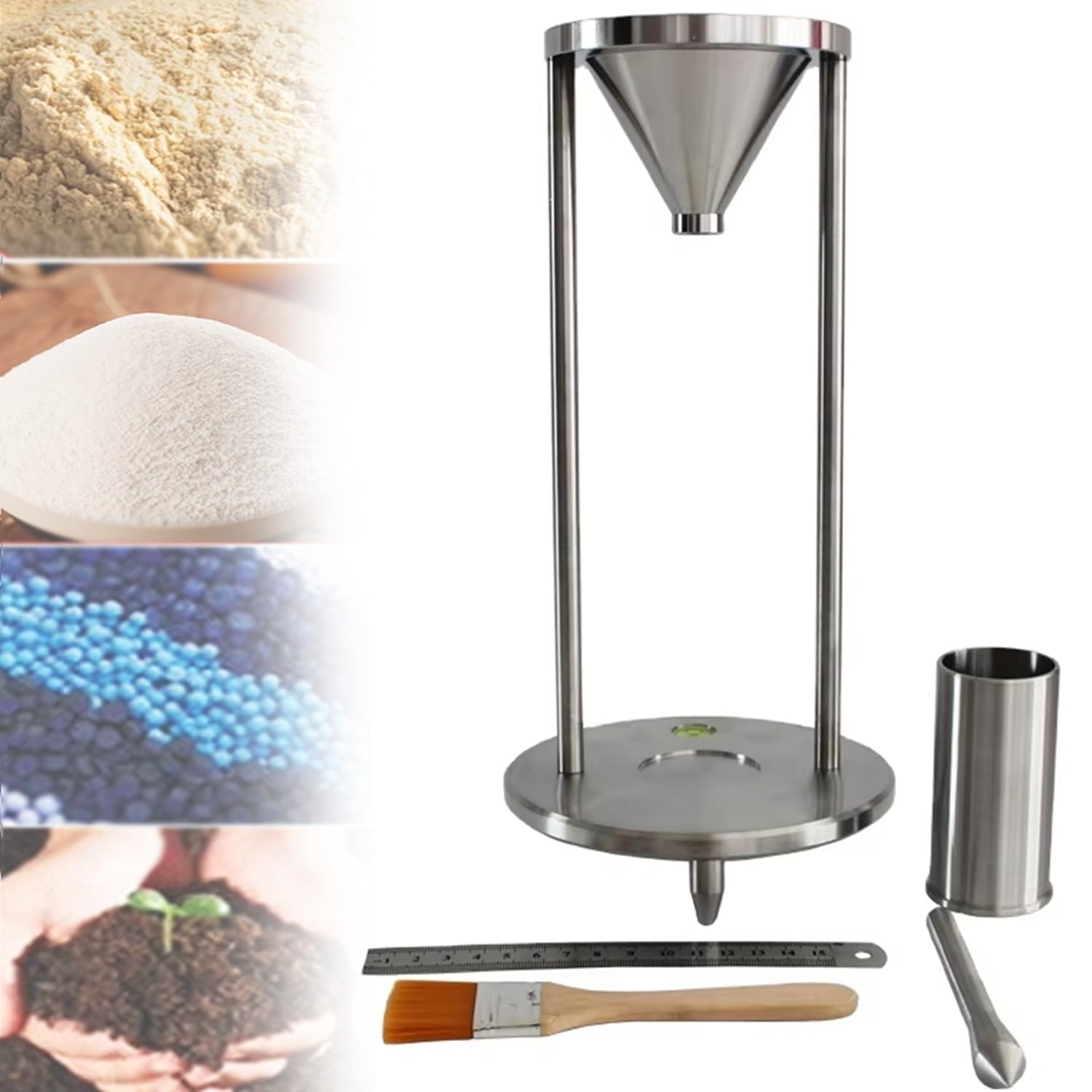 Schüttdichtemessgerät Edelstahl Densimeter für Metall/Nichtmetallpulver inklusive 100ml Messbecher für genaue Dichtemessung
