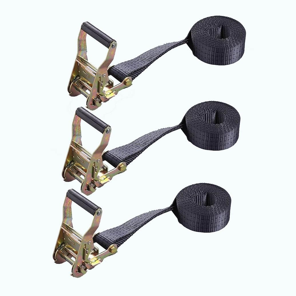 Cinchas De Amarre 3 Piezas Tensor De Carraca Correas De Amarre con Trinquete 3.8 Cm Carga 300 Kg Correa para Trinquete Correas De Trinquete Eslingas con Carraca(Black,3.8cmx1m/1.49x39in)