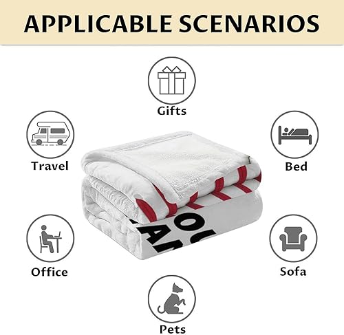 Miniatura 6 de Manta de béisbol personalizada con nombre, manta deportiva de 40 x 50 pulgadas para adultos y niños, manta blanca de felpa suave para sofá, sofá
