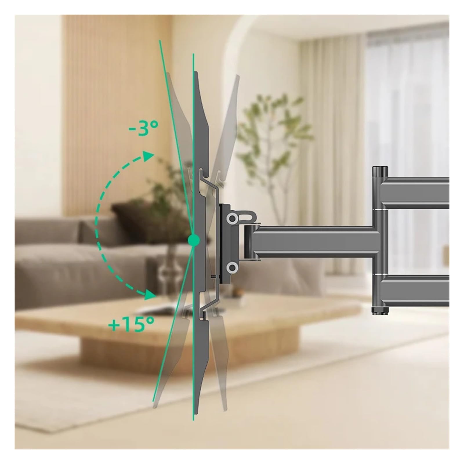 Supporto Da Parete for TV Full-range Da 26-55 Pollici, Ruotabile E Inclinabile, Orizzontale Regolabile, 400x400 Mm, Supporto Da Parete for TV Con Braccio Lungo Estensibile Da 70 Cm